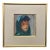 Signed Vintage Expressionist Portrait in Emerald Headscarf—Custom Gilt Frame For Sale