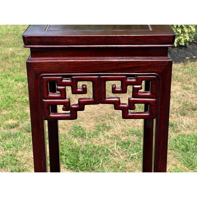 Brown Vintage Tall Asian Rosewood Plant Stand For Sale - Image 8 of 8