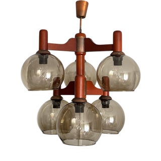 Vintage Sputnik Six-Armed Chandelier, 1970s For Sale