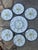 Set of 1950’s set of six oyster plates and one platter by St Clement. plate 10” dia, platter 15”dia 49-062