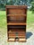 Traditional Antique 4 Section Quarter Sawn Oak Barrister Bookcase Lundstrom W Blind Doors and File Drawers 1905 For Sale - Image 3 of 18