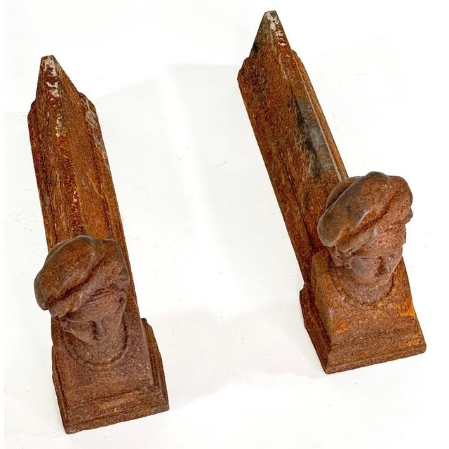 Late 19th Century Pair of Late 19th Century French Cast Iron Andirons / Firedogs For Sale - Image 5 of 5