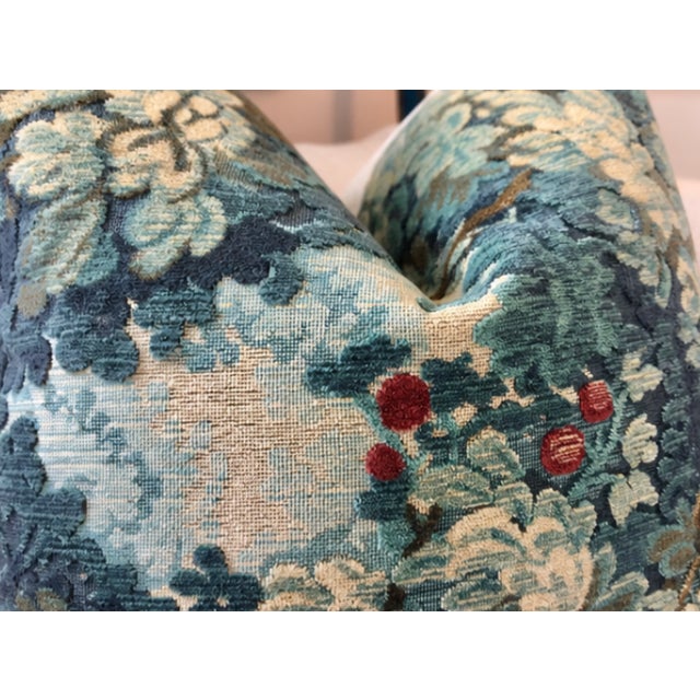 Stunning custom down-filled pillow featuring Scalamandré’s exquisite Italian cut and uncut velvet, Marly, on both sides....