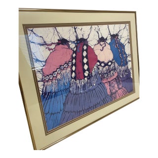 Late 20th Century Alice Valdez Batik Artwork Signed For Sale