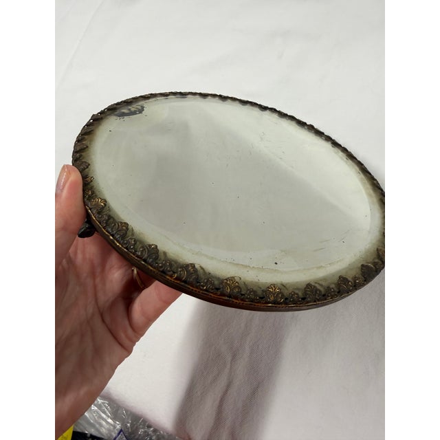 Antique Beveled Mirror Plateau Late 19th Century With Ornate Feet For Sale - Image 6 of 6