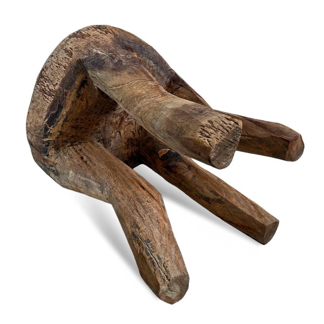 Wood Vintage Large Rustic Tribal Naga 4-Leg Table For Sale - Image 7 of 7