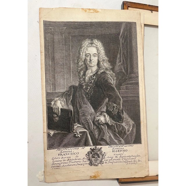 Modern Rare Antique 1600's Original Franz Joseph Unerti Copper Engraving Print Etching For Sale - Image 3 of 12