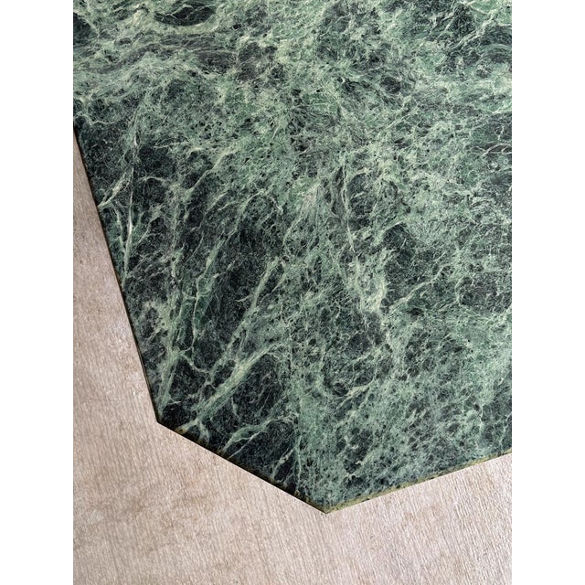 Stone 1970s Italian Verde Alpi Marble Coffee Table For Sale - Image 7 of 16