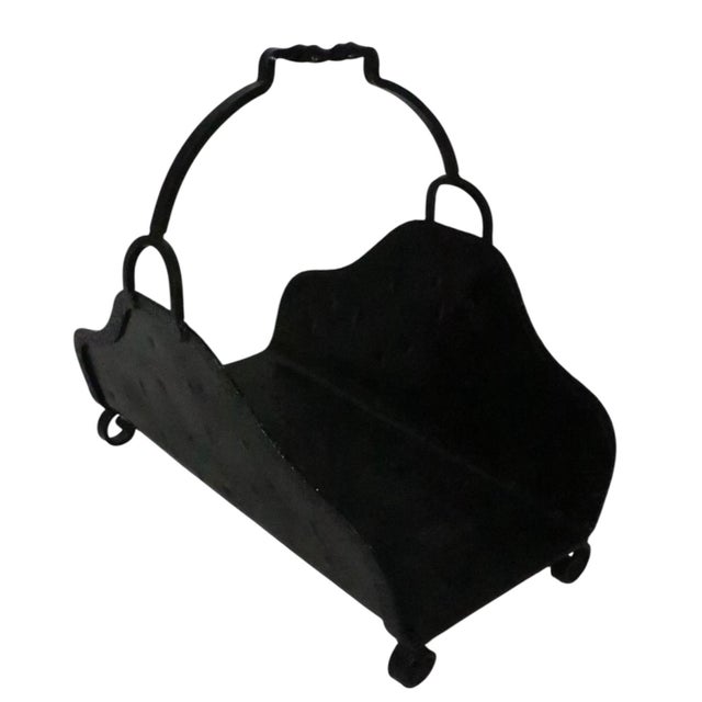 Metal Early 20th Century Arts and Crafts Style Log Holder For Sale - Image 7 of 7