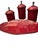 Southern Living “Cinnabar” Red Ceramic Canister Set & Oval Platter – 4 Pieces For Sale - Image 4 of 12