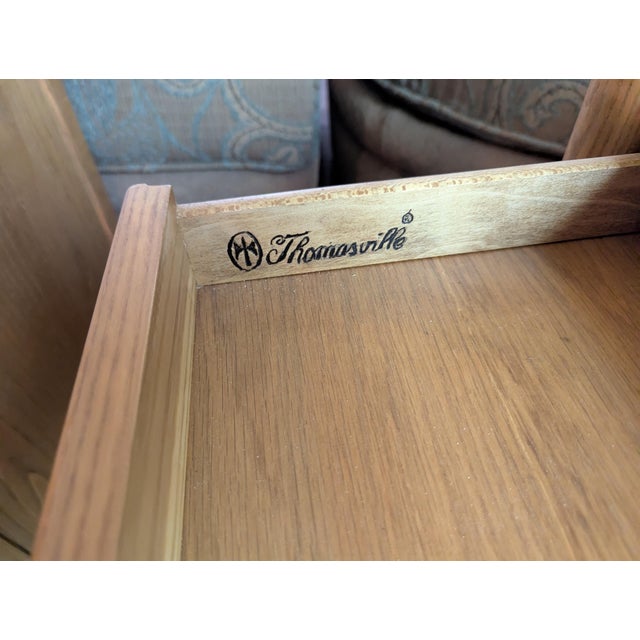 Wood 1980s Thomasville Light Oak - 2 End Tables - Living Room For Sale - Image 7 of 9