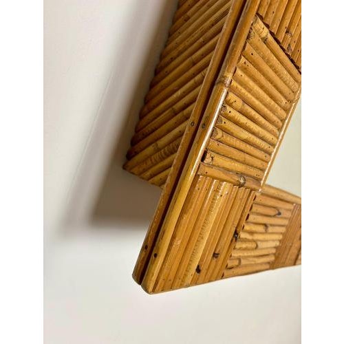 Wood Vintage Italian Bathroom Mirror Cabinet in Bamboo, 1960s For Sale - Image 7 of 12