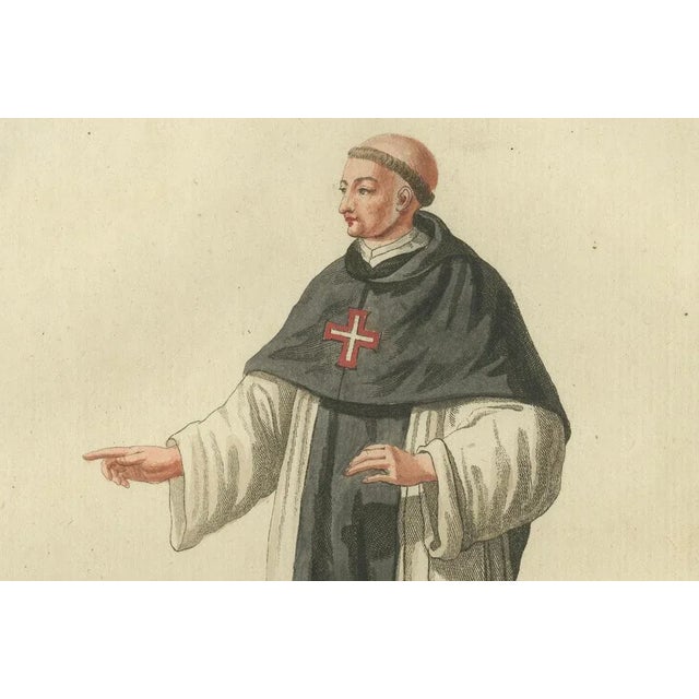 Schwan, Monk of the Order of Christ in Portugal, 18th Century, Engraving For Sale - Image 3 of 6
