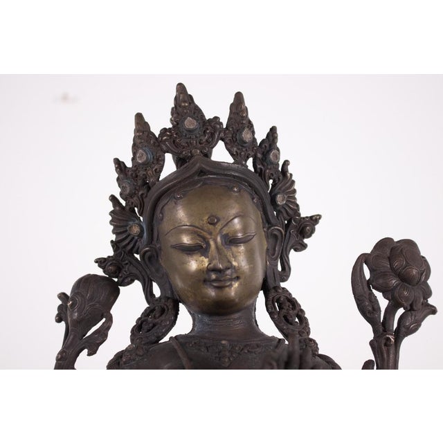 19th Century Nepalese Female Deity Sculpture in Copper Alloy For Sale - Image 4 of 5