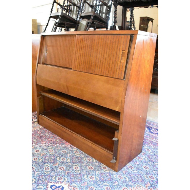 1952 Mid Century Cherry Twin Bookcase Headboard Chairish