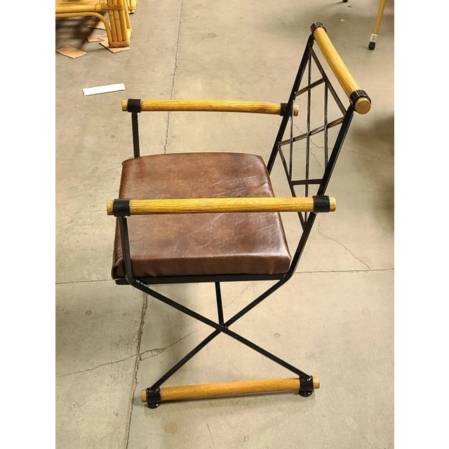 Mid-Century Modern Cleo Baldon Style X-Form Arm Directors Dining Chair, Circa 1970 For Sale - Image 3 of 6