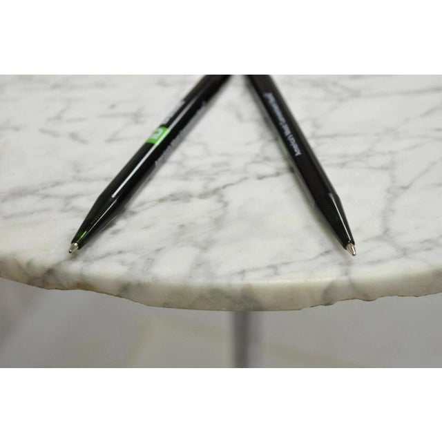 Mid Century Modern Hugh Acton Round Marble Top Chrome Lollipop Drinks Side Table For Sale - Image 9 of 12