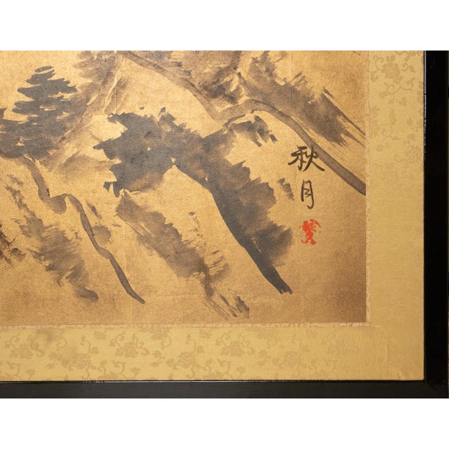"Samurai", 1970s Showa Era Japanese Painted Byobu Screen For Sale - Image 13 of 18