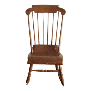 Antique Primitive Rocking Chair W Comb Back