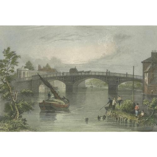 Gold Hand-Colored Engravings of Windsor Views, England, 1840, Set of 2 For Sale - Image 8 of 10