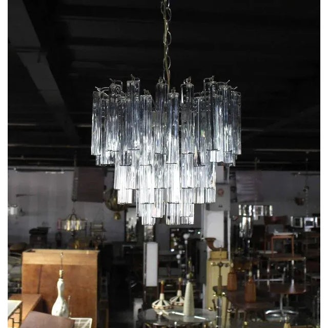 Vintage Mid Century Venini Glass Prisms Camer Light Fixture For Sale - Image 6 of 10