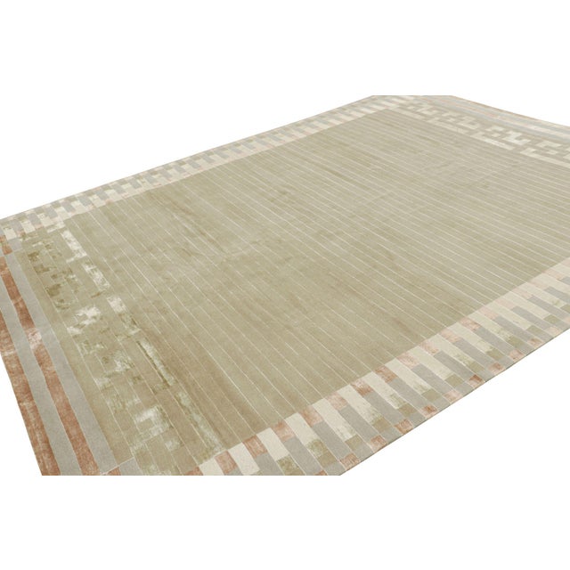 2010s Rug & Kilim’s Austrian Art Deco Style Rug With Stripes and Geometric Patterns For Sale - Image 5 of 7