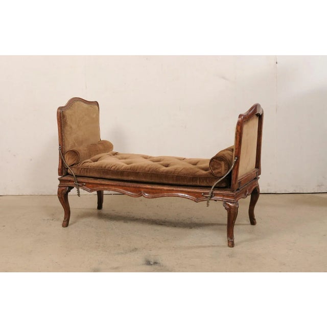 18th Century French Upholstered & Reclining Bench For Sale - Image 9 of 11