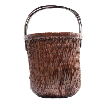 Chinese Bent Handle Fisherman's Basket, circa 1900