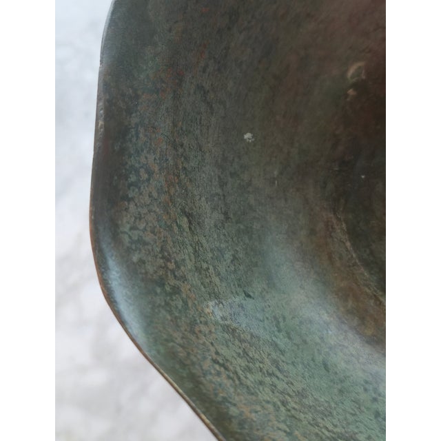Bronze Vintage Solid Bronze Pedestal Bowl With Aged Patina For Sale - Image 8 of 8
