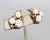 Mid to late 1950s goldtone white resin melon shaped rhinestones with clear round rhinestone accents clip earrings....