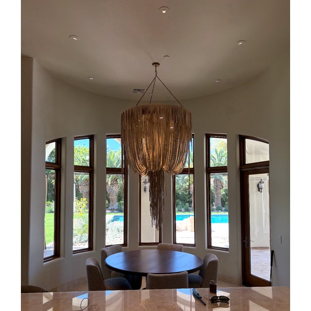 Ngala Designer Leather Fringe Chandelier – Large Organic Modern Statement For Sale In Phoenix - Image 6 of 7