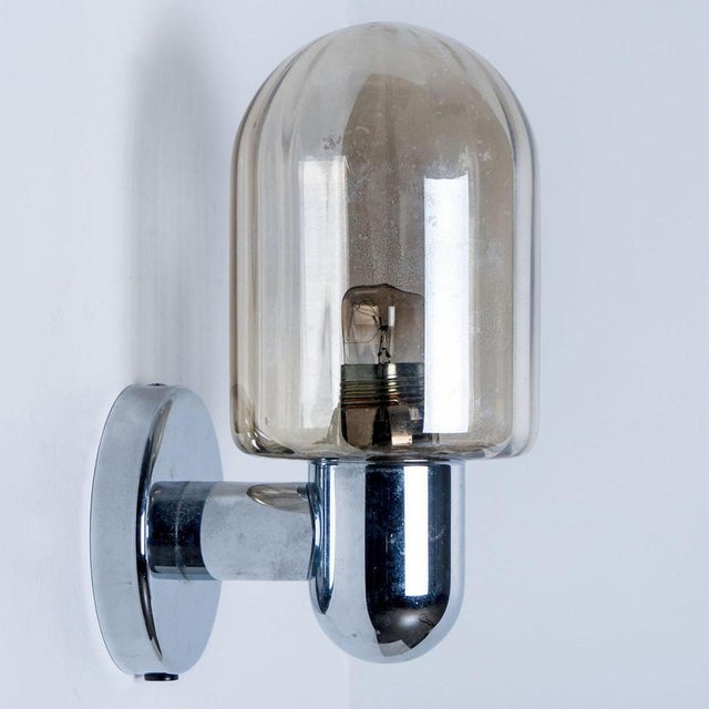 Silver Chrome Wall Lights with Smoked Glass from Markslöjd, Sweden, 1970s, Set of 2 For Sale - Image 13 of 14