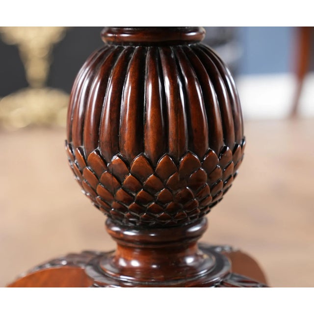 Niagara Furniture Round Mahogany Pineapple Center Table For Sale - Image 6 of 9