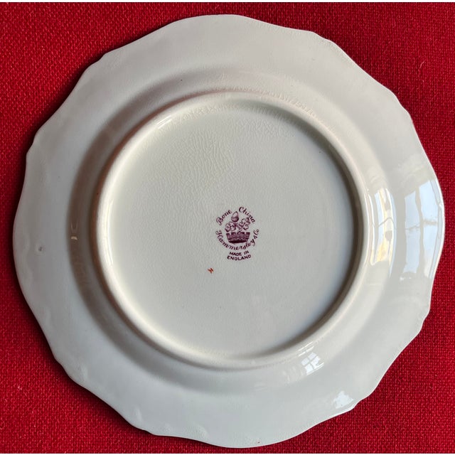Ceramic English Fine Bone China Floral 8" Porcelain Plates by Hammersley - Set of 8 For Sale - Image 7 of 10