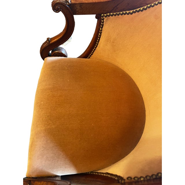 Wood Pair of 19th Century French Restoration Mahogany Gondola Armchairs For Sale - Image 7 of 7