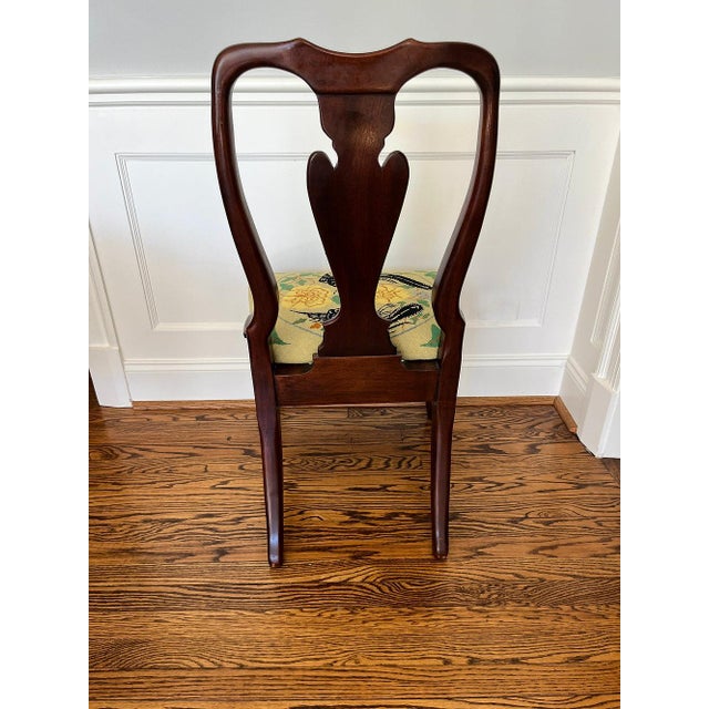 Mid 20th Century Mid Century Chinoiserie Needlepoint Mahogany Chair For Sale - Image 5 of 7