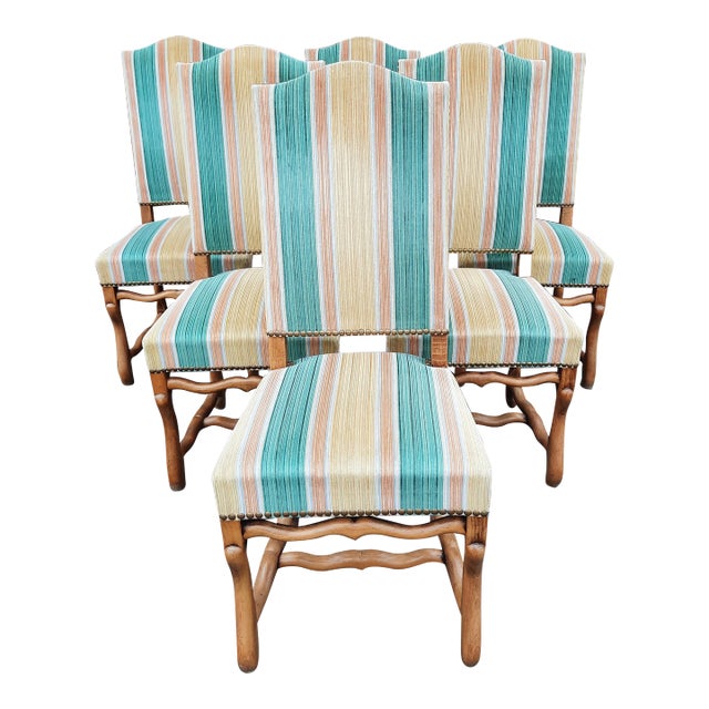 Late 20th Century Vintage French Side Chairs - Set of 6 For Sale