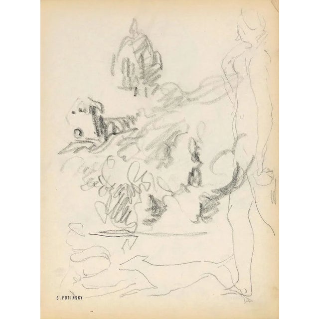 Sketch is an original sketch pencil drawing realized by Serge Fontinsky (1887-1971) in the half of the 20th Century. Good...