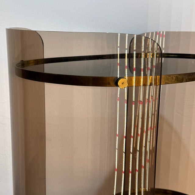 Italian Space Age Serving Trolley in Acrylic and Brass, 1968 For Sale - Image 10 of 18