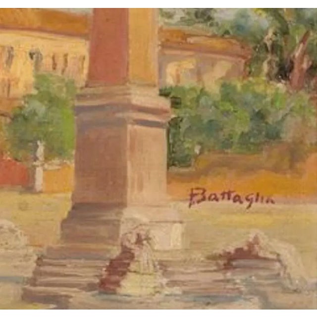 Piazza del Popolo, Rome - Oil on Canvased Cardboard - Early 20th Century Early 20th Century For Sale - Image 3 of 4