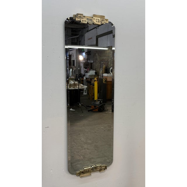 Italian Angelo Brotto Gilt Metal Wall Mirror, 1970s For Sale - Image 3 of 6