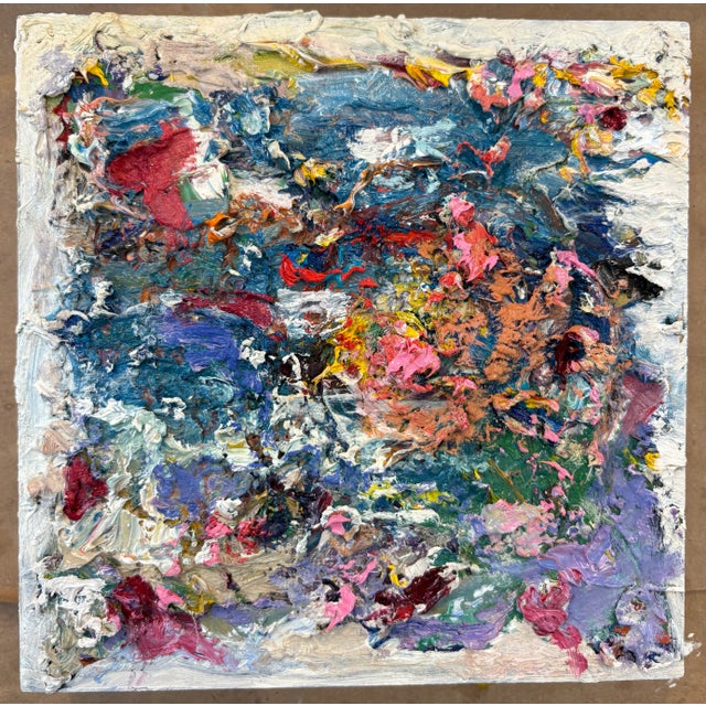 Wood Small Abstract Original Oil Paintings, by Van Ness For Sale - Image 7 of 12