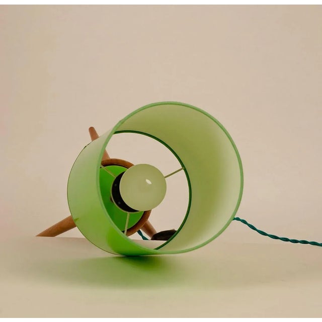 Mid-Century Table Lamp with Wooden Base from Krasna JIzba, 1950s For Sale - Image 4 of 9