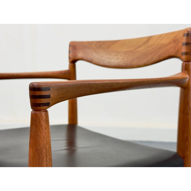 Teak and Leather Armchair by H. W. Klein for Bramin, 1960s For Sale - Image 4 of 18