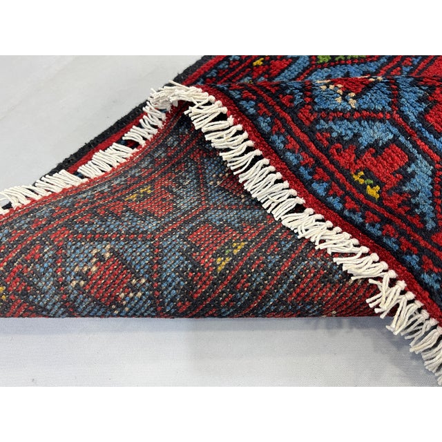 Red Filpa Elephant Foot Tribal Oriental Runner Rug, 2'9" X 6'6" For Sale - Image 13 of 16