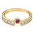 Syna Yellow Gold Geometrix Ring with Ruby and Diamonds For Sale