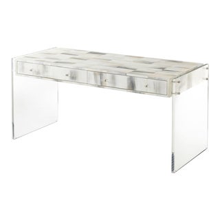Theodore Alexander Quadrilateral Faux Horn Desk For Sale