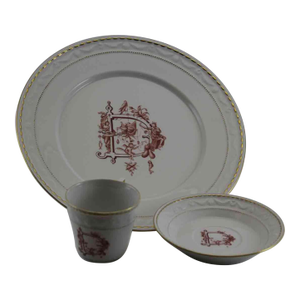 1990’s Vintage/New Old Stock Hand-Painted 3-Piece Place-Setting Renaissance Monogram D