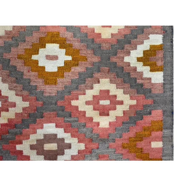 Mid 20th Century Vintage Afghani Kilim Rug For Sale - Image 5 of 13