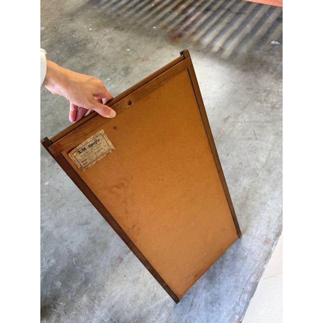 Mid-Century Modern Vintage Danish Teak Wall Mirror Black Accent Frame Mid Century Modern Entryway Mirror For Sale - Image 3 of 9